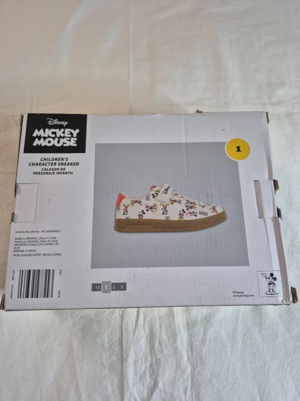 Disney Mickey And Friends Children’s Character Sneakers Size: 1,  NWB